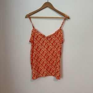 LOFT Red and White Floral Camisole